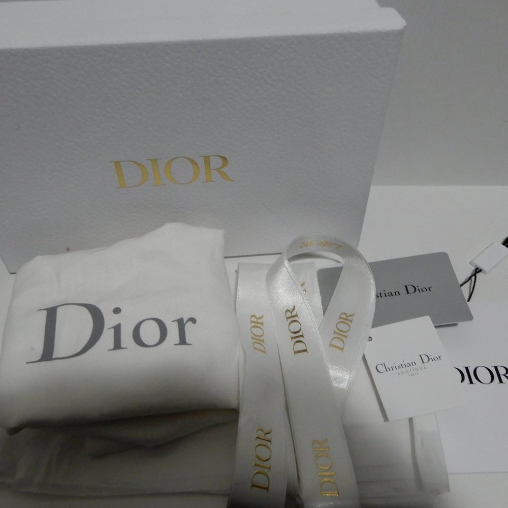 DIOR SLIM SADDLE POUCH Blue Embroidered Denim - Picture 9 of 10